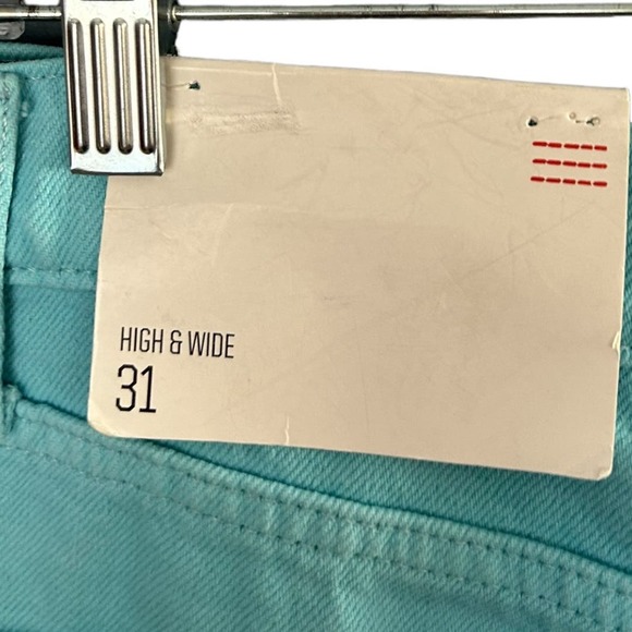 Vibrant Urban Outfitters BDG Women’s High & Wide Jean Retro Turquoise NEW Sz 31 - Picture 4 of 8
